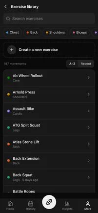 Exercise library — REPutation