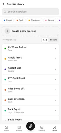 Exercise library — REPutation